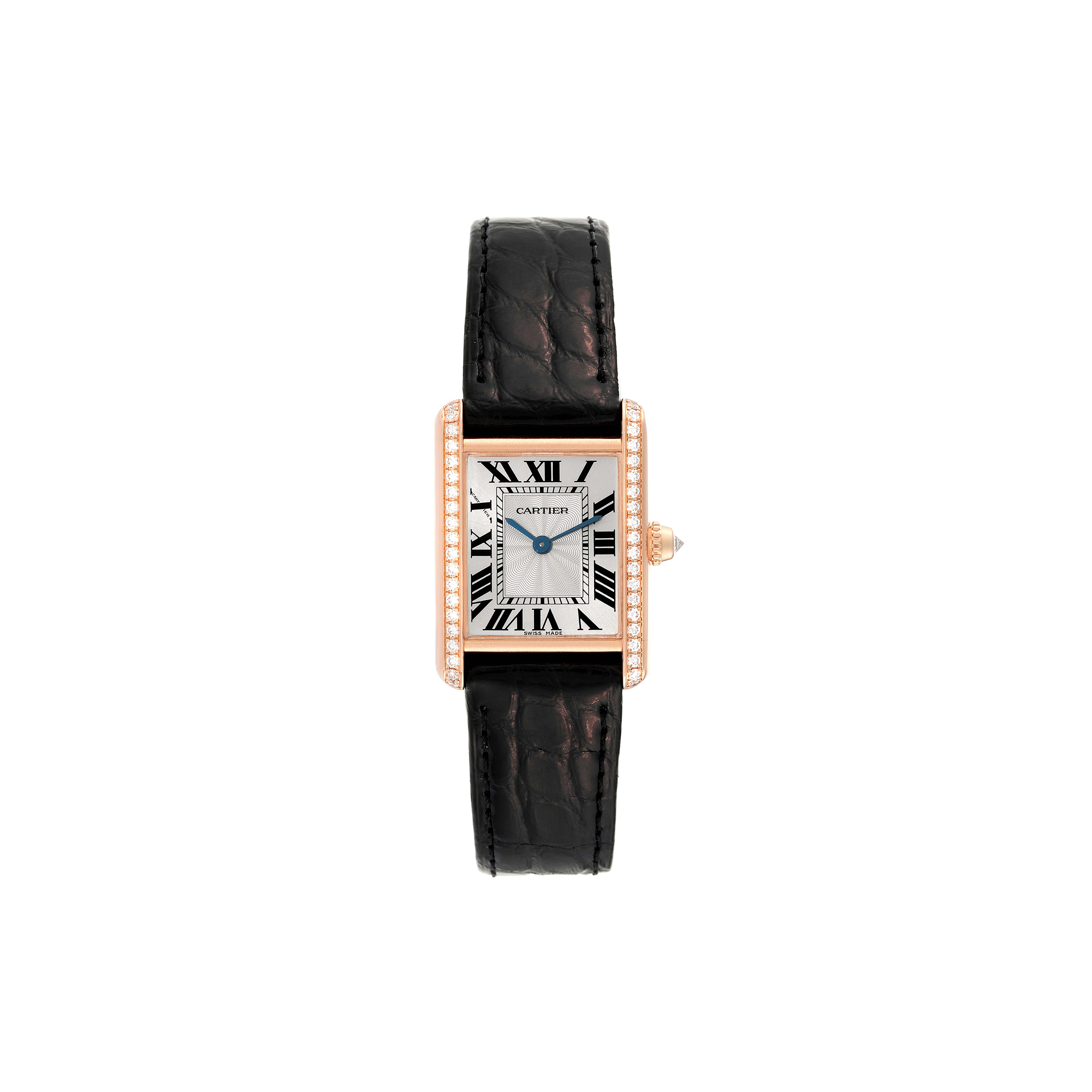 CARTIER TANK LOUIS ROSE GOLD DIAMOND LADIES 30MM WATCH WJTA0010